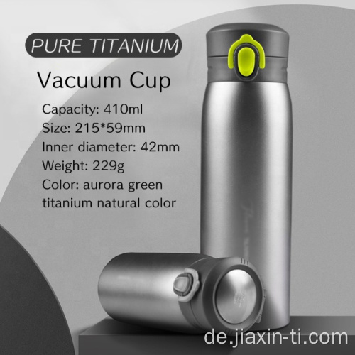 Titan Vakuum-Wasserflasche mit Deckel